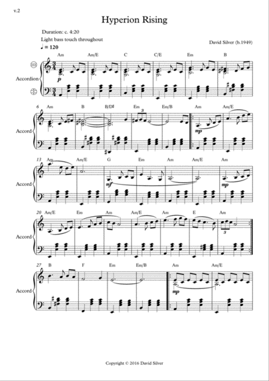 Hyperion Rising Hyperion Rising Piano Solo scores gallery preview page 1