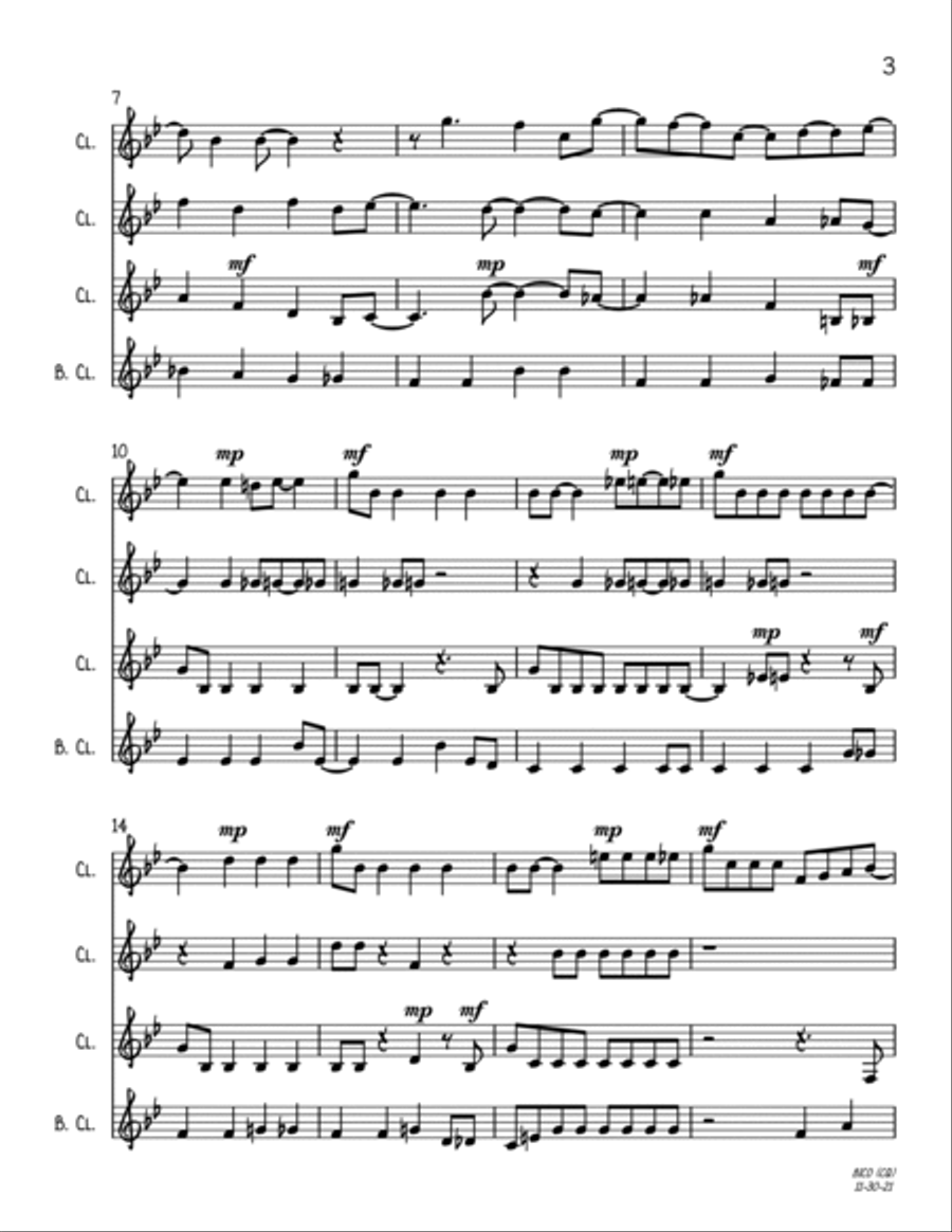 Baby, It's Cold Outside Woodwind Quartet scores gallery preview page 3