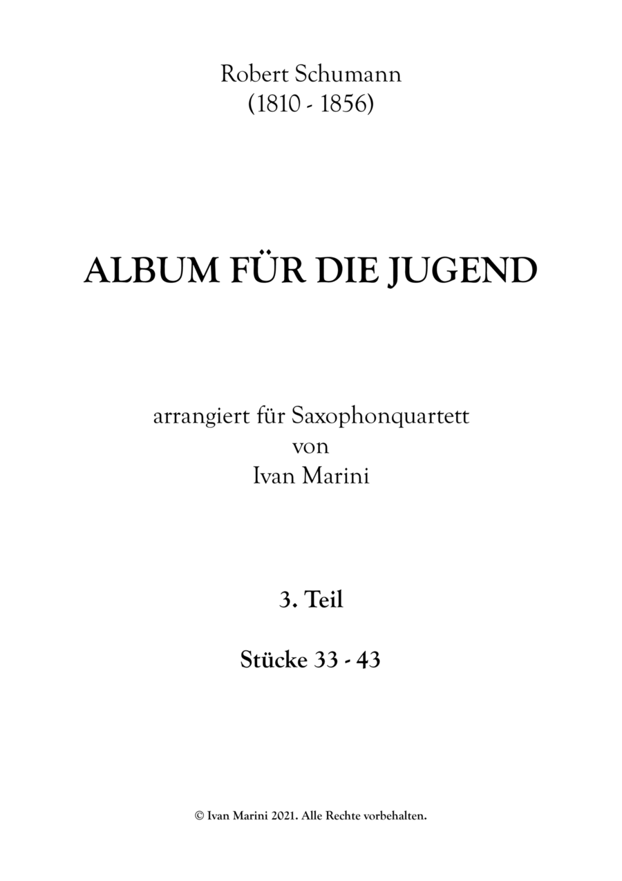 ALBUM FOR THE YOUNG - by R. Schumann - for Saxophone Quartet - part 3