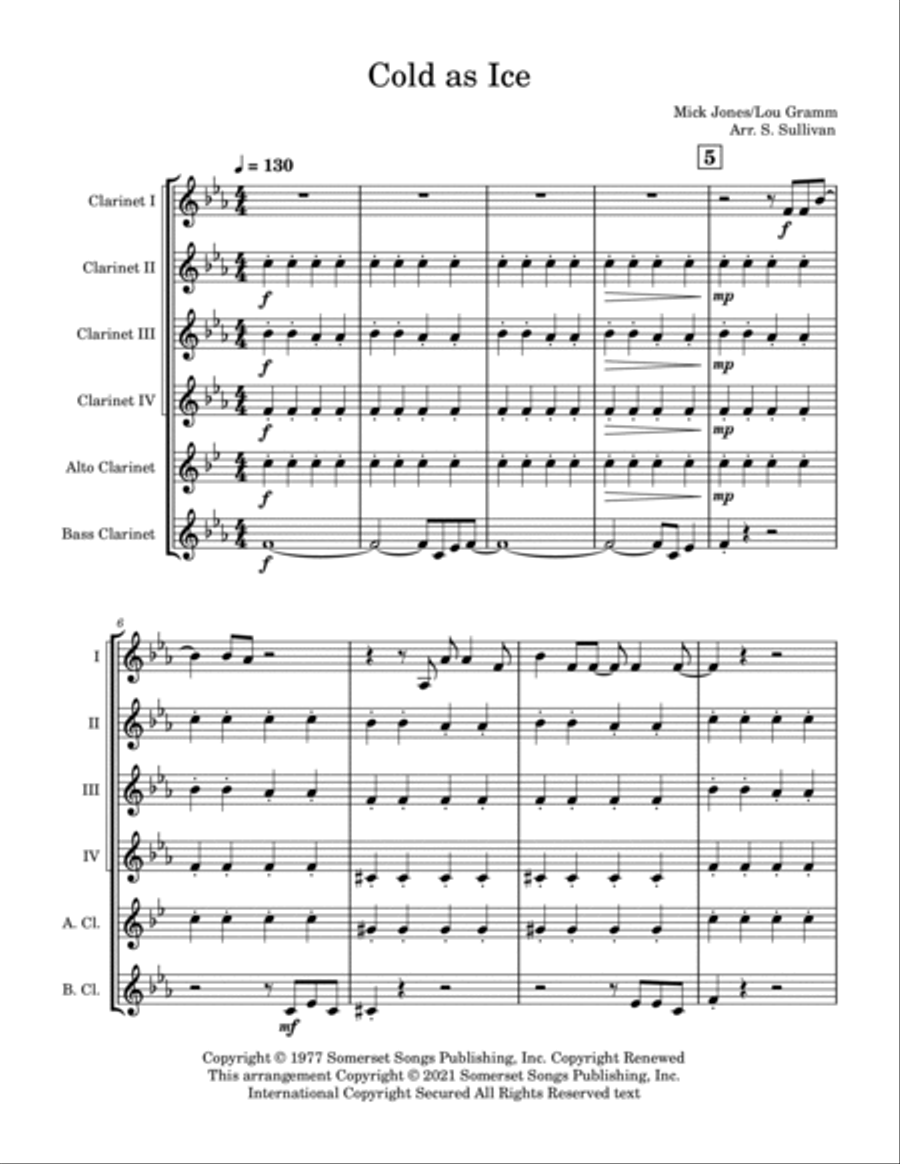 Cold As Ice Clarinet Quintet scores gallery preview page 2