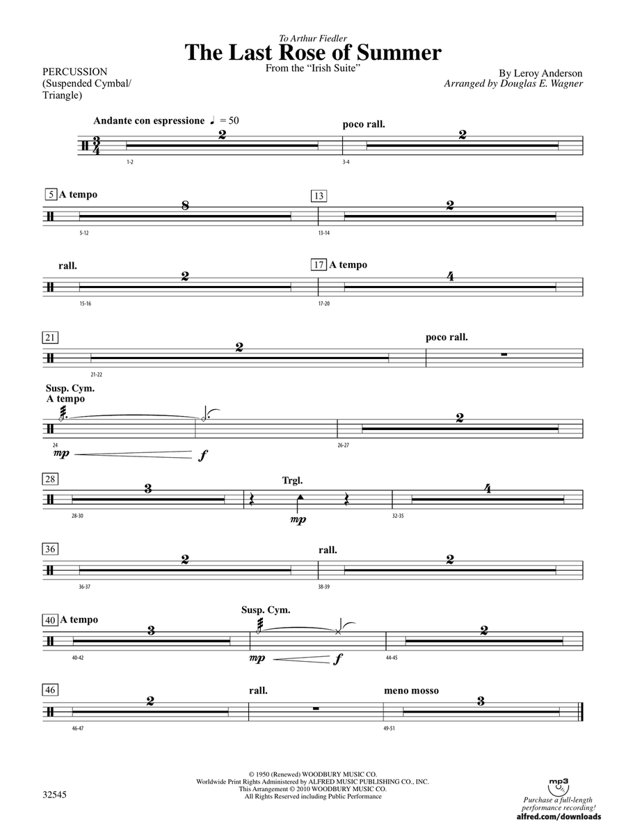The Last Rose of Summer (from the Irish Suite): 1st Percussion