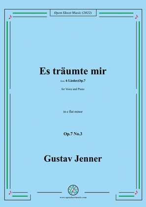Jenner-Es träumte mir,in e flat minor,Op.7 No.3