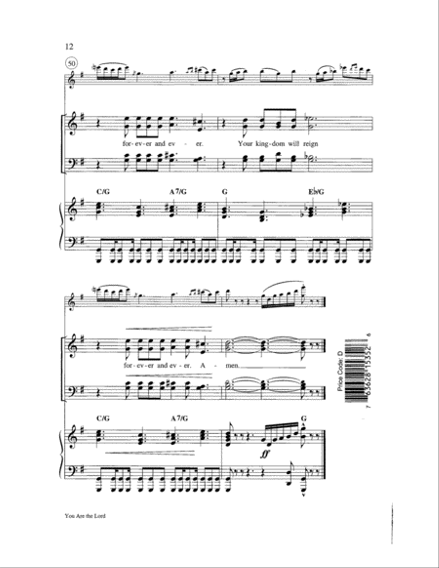 You Are the Lord You Are the Lord Choir scores gallery preview page 12