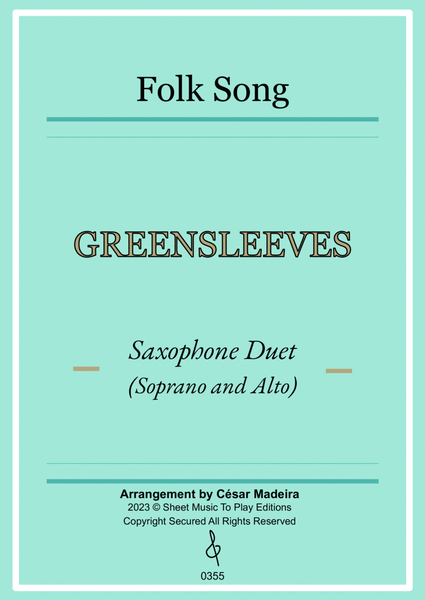 Greensleeves - Sax Duet (Soprano and Alto) - W/Chords (Full Score and Parts) image number null