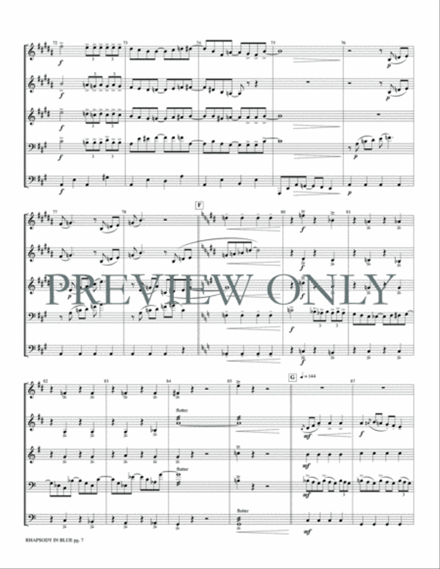 Rhapsody in Blue Rhapsody in Blue Brass Quintet scores gallery preview page 9
