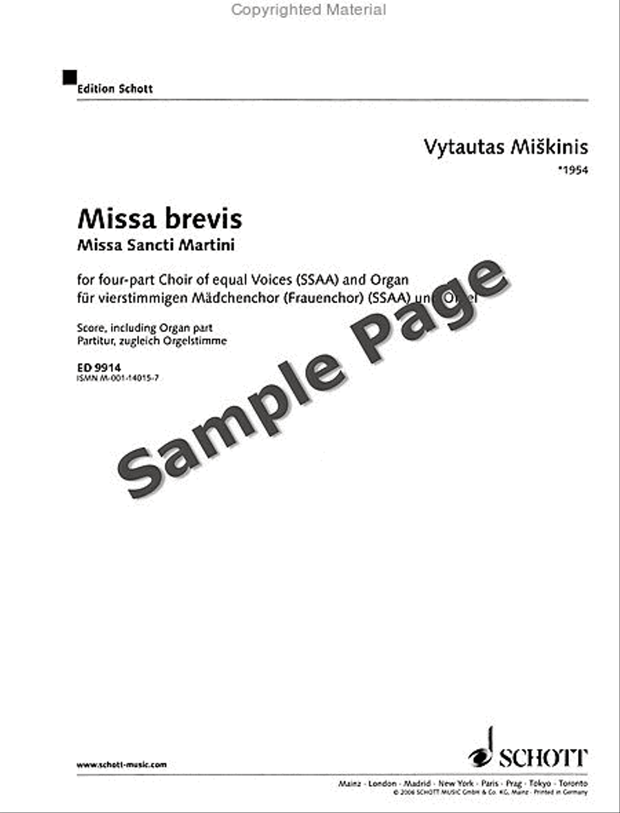 Missa Brevis SSAA scores gallery preview page 2