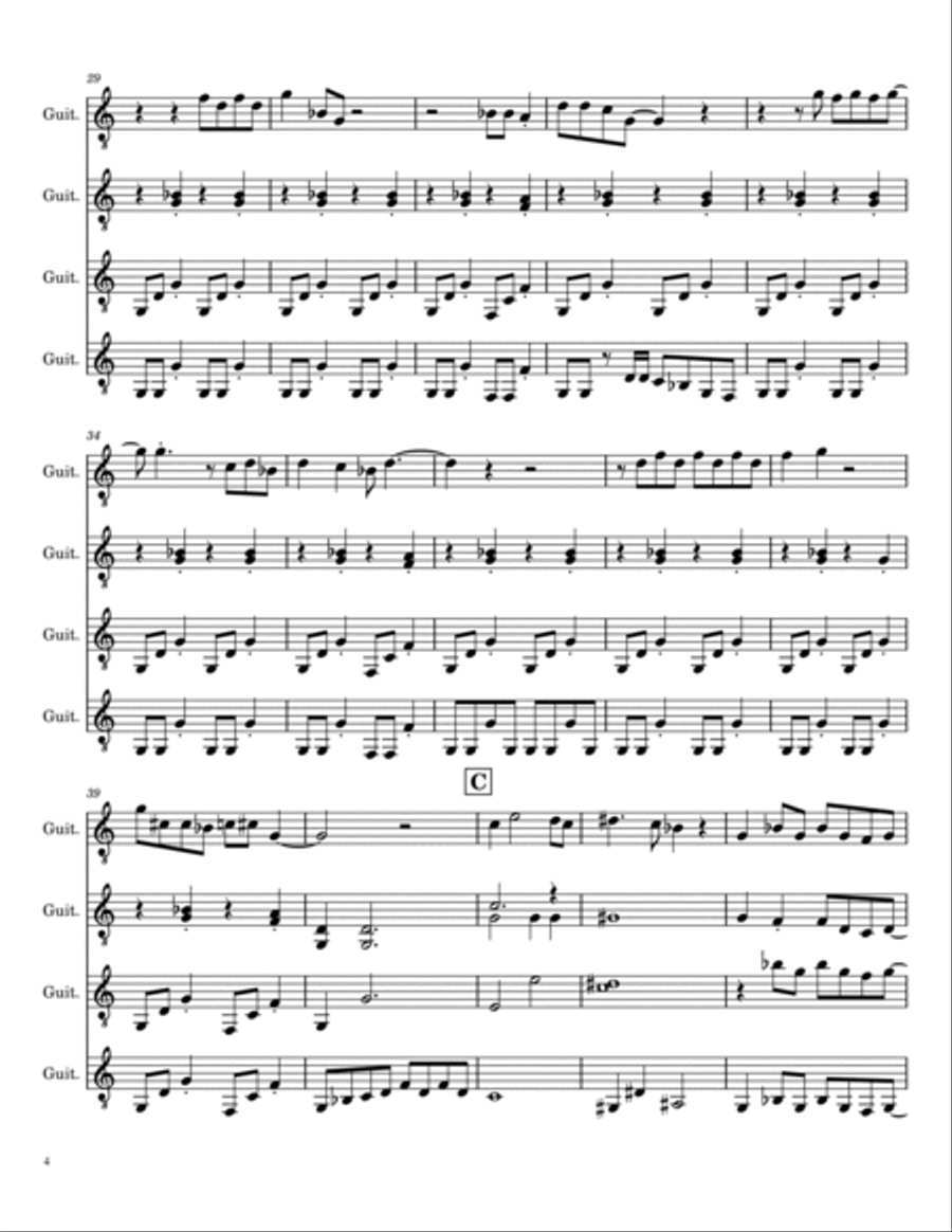 Smoke On The Water Smoke On The Water Guitar Ensemble scores gallery preview page 4