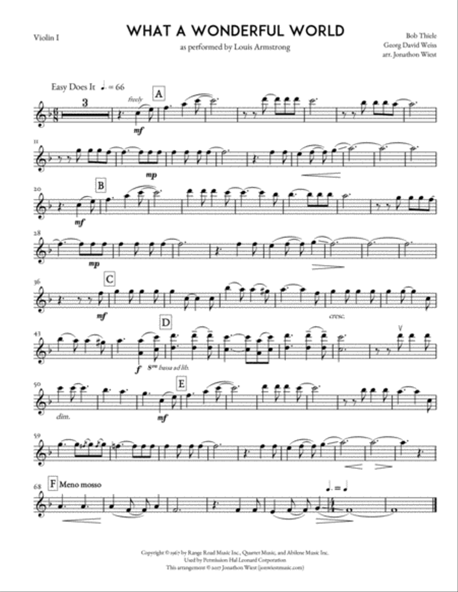 What A Wonderful World String Quartet scores gallery preview page 4