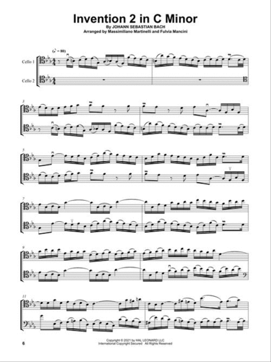 Two-Part Inventions by J.S. Bach for Cello Duet String Duet scores gallery preview page 5