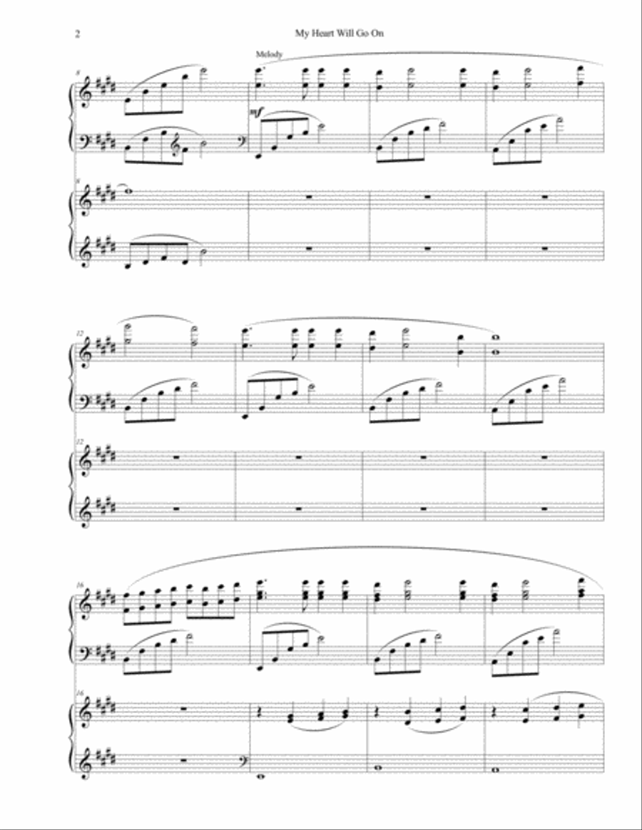 My Heart Will Go On (Love Theme from Titanic) 2 Pianos, 4-Hands scores gallery preview page 4