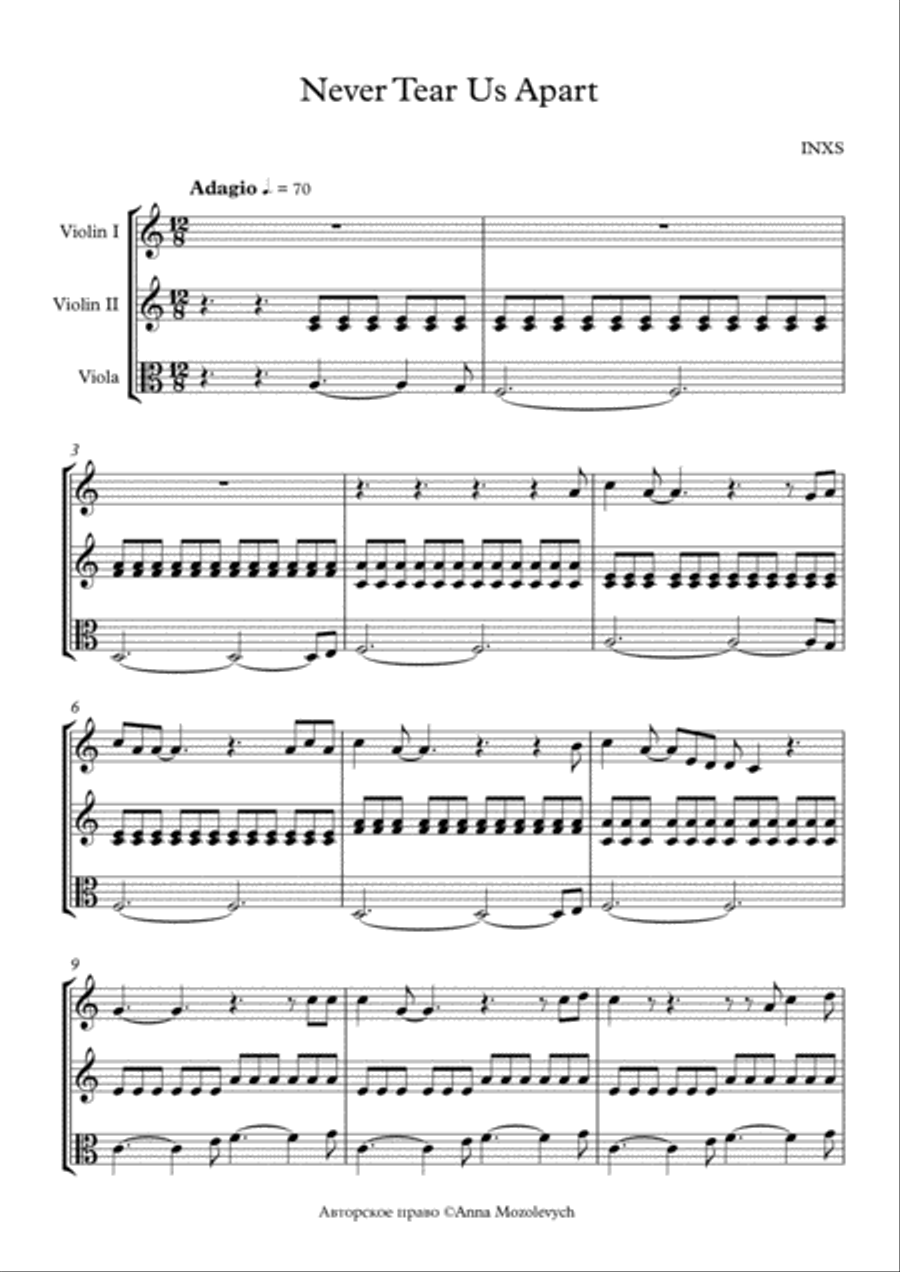 Never Tear Us Apart A Cappella scores gallery preview page 1