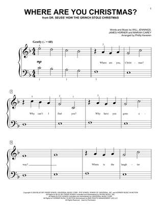 Where Are You Christmas? (from How The Grinch Stole Christmas) (arr. Phillip Keveren)