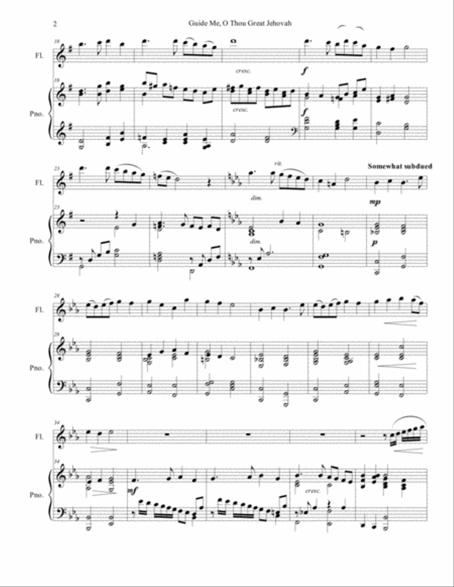 Guide Me, O Thou Great Jehovah Flute Solo scores gallery preview page 2