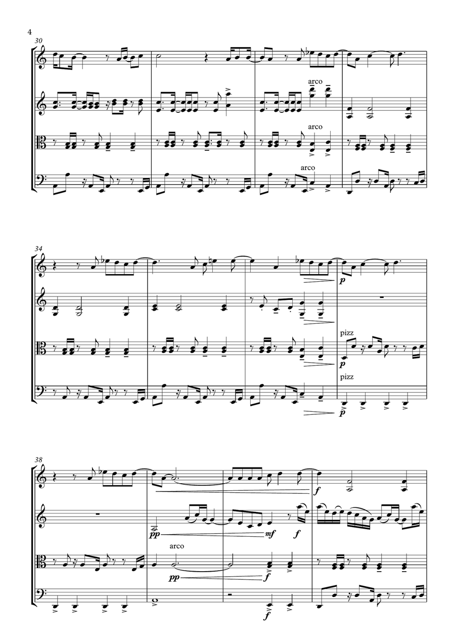 Adventure Of A Lifetime String Quartet scores gallery preview page 4