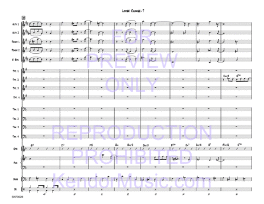 Loose Change (Full Score) Jazz Ensemble scores gallery preview page 8
