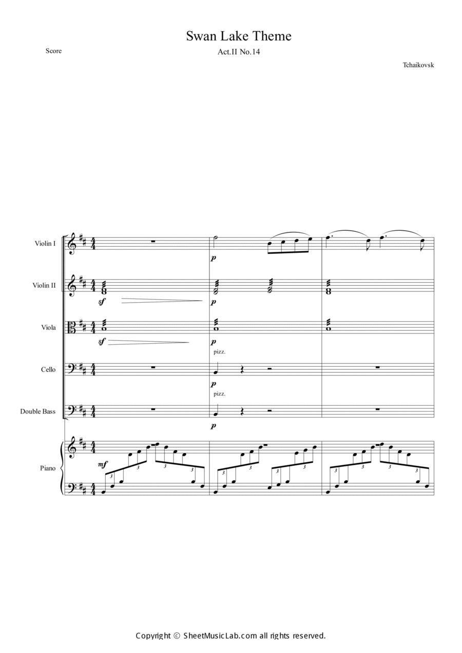 Scene From Swan Lake Chamber Music scores gallery preview page 1