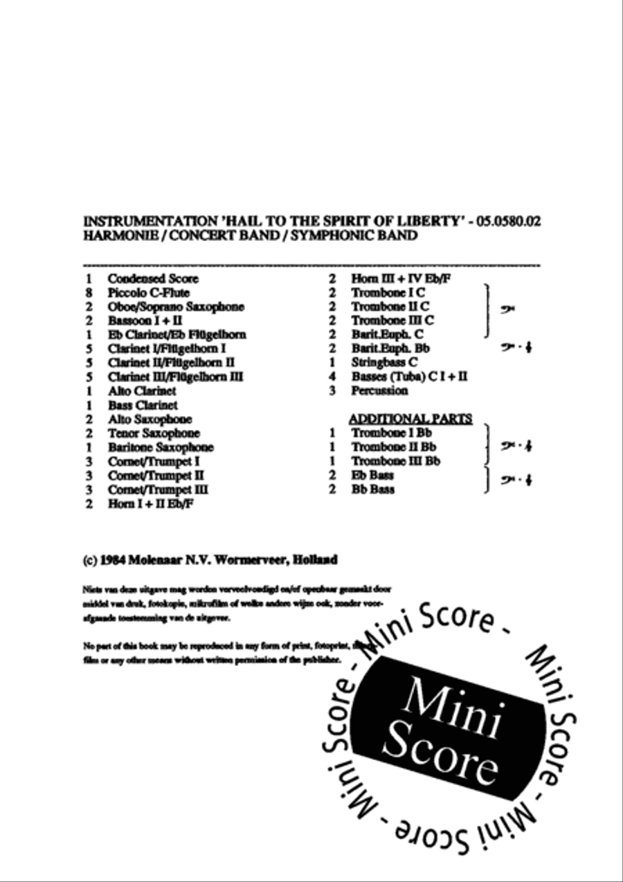 Hail to the Spirit of Liberty Fanfare Band scores gallery preview page 6