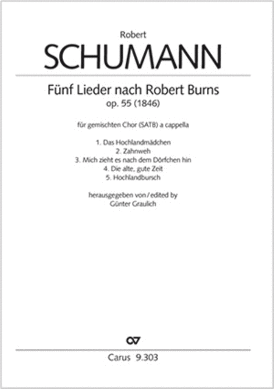 Funf Lieder von Robert Burns op. 55 Choir scores gallery preview page 1