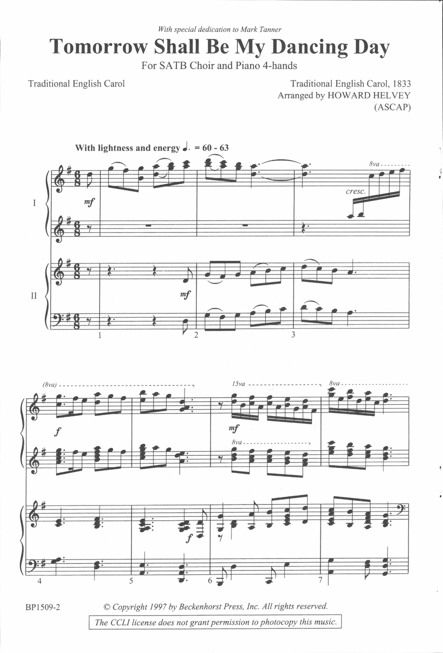 Tomorrow Shall Be My Dancing Day - SATB 4-Part scores gallery preview page 2