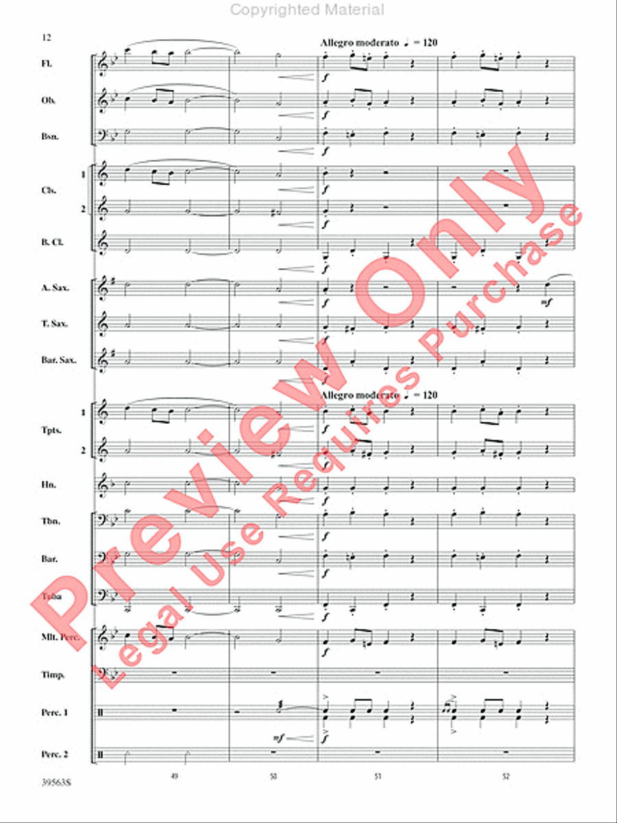 Academic Festival Overture Concert Band scores gallery preview page 13