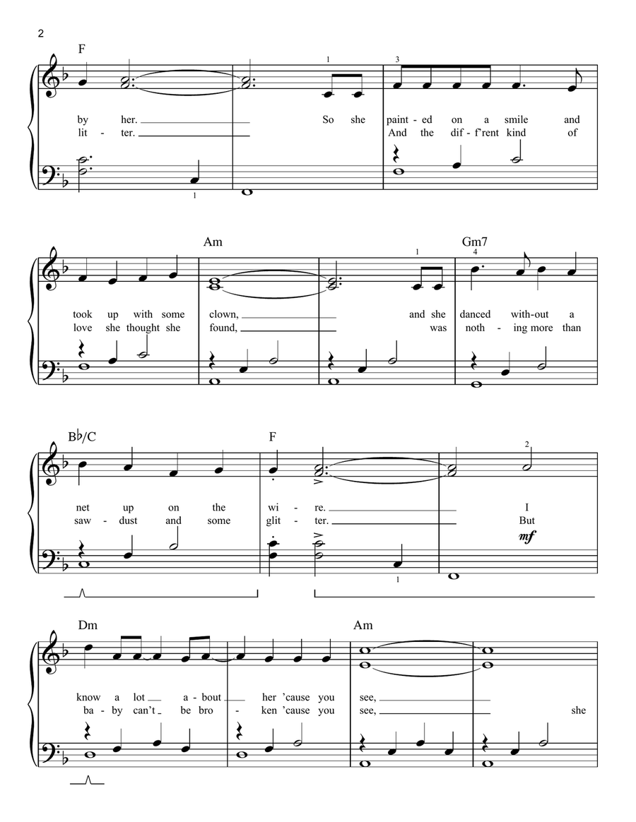 Don't Cry Out Loud (We Don't Cry Out Loud) (arr. Phillip Keveren) Easy Piano scores gallery preview page 2