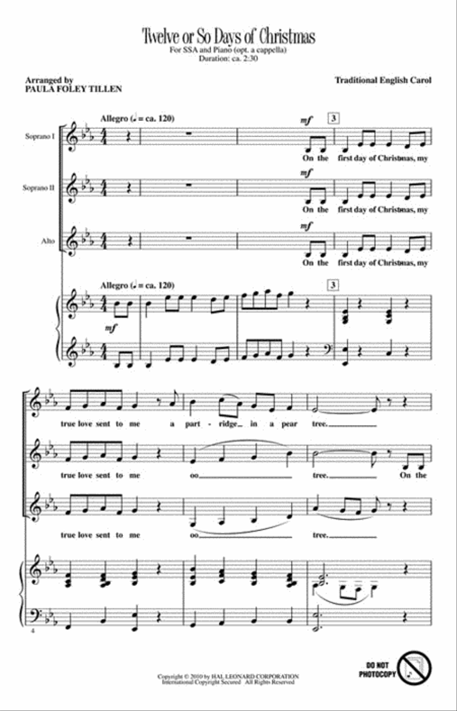 Twelve or So Days of Christmas SSA scores gallery preview page 2