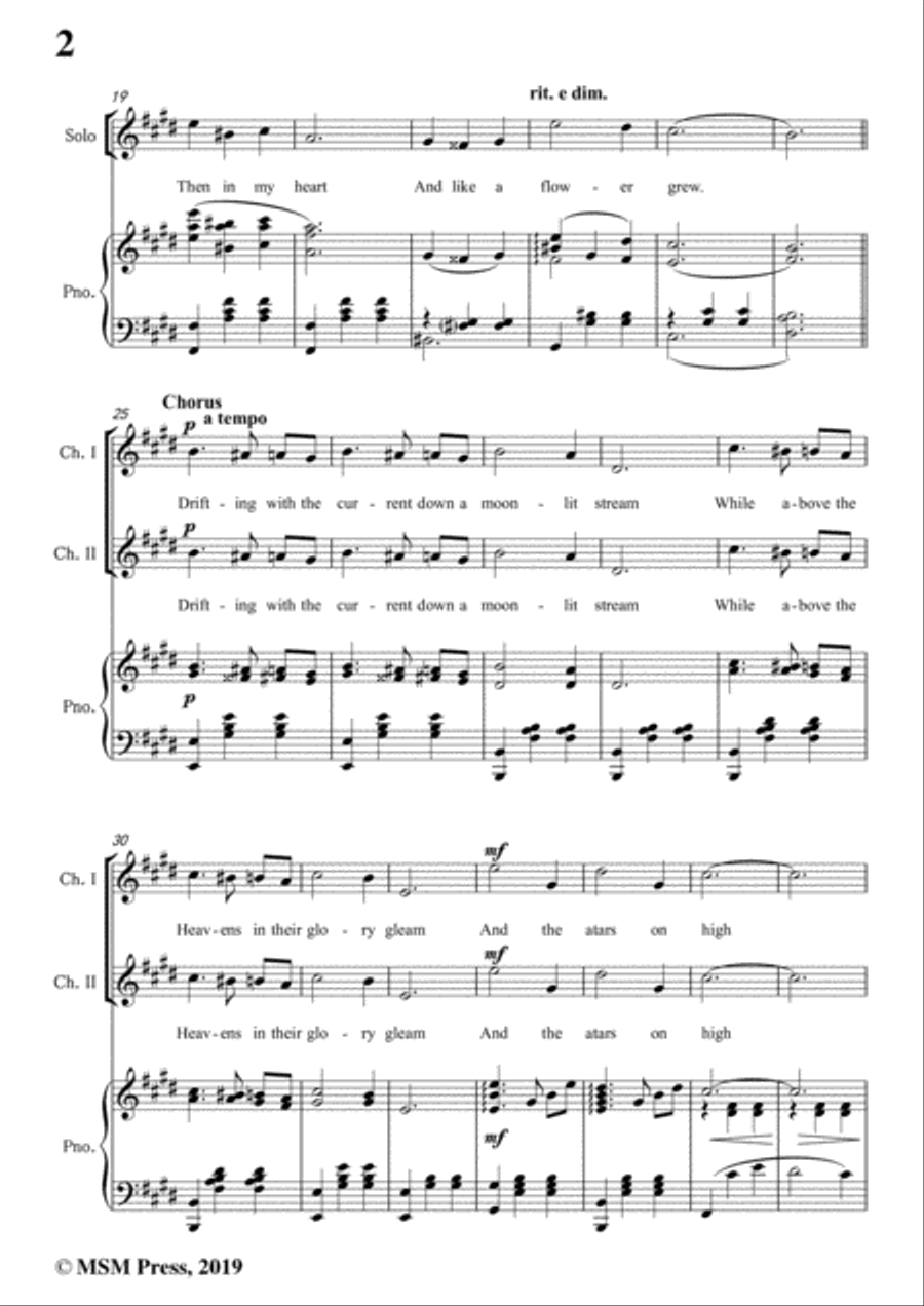 Mary Earl-Beautiful Ohio,in E Major,for Voice and Piano Voice Solo scores gallery preview page 4