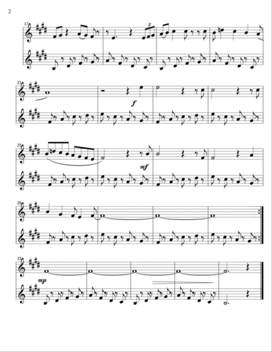 O Come, Emmanuel - jazz clarinet and bass clarinet Clarinet Duet scores gallery preview page 2