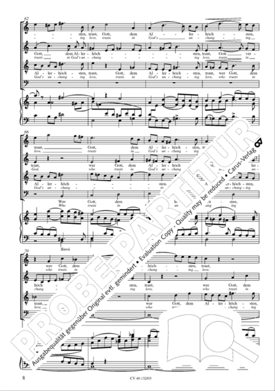 All those who seek God's sov'reign guidance (Wer nur den lieben Gott lasst walten) 4-Part scores gallery preview page 9