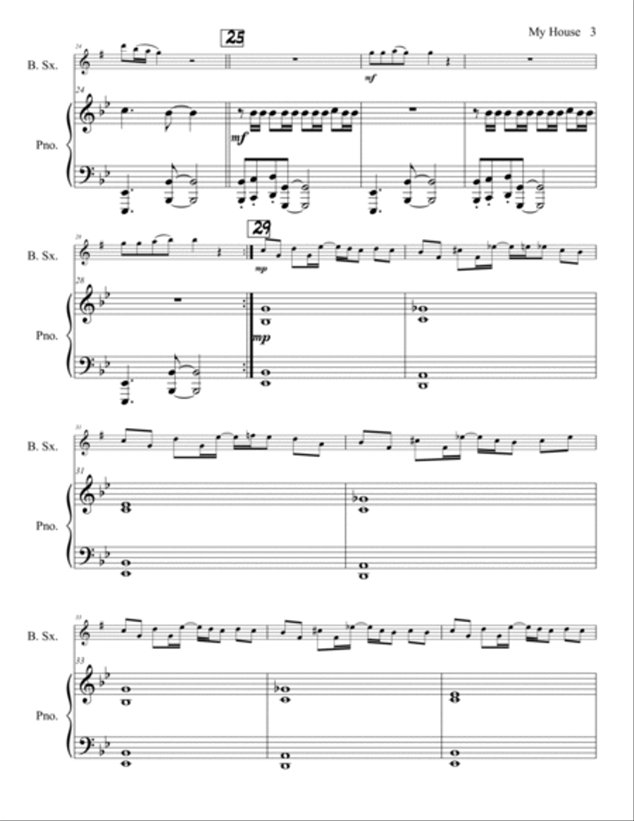 My House Baritone Saxophone scores gallery preview page 4