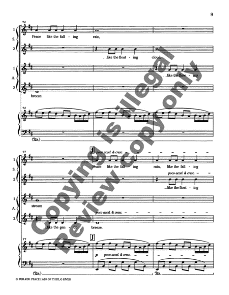 New Millennium Suite: 2. Peace I Ask of Thee, O River SSAA scores gallery preview page 13