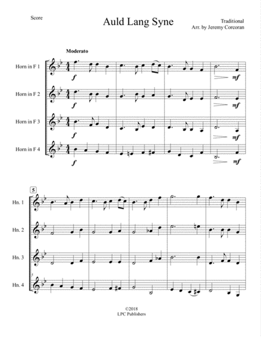 Auld Lang Syne for French Horn Quartet image number null