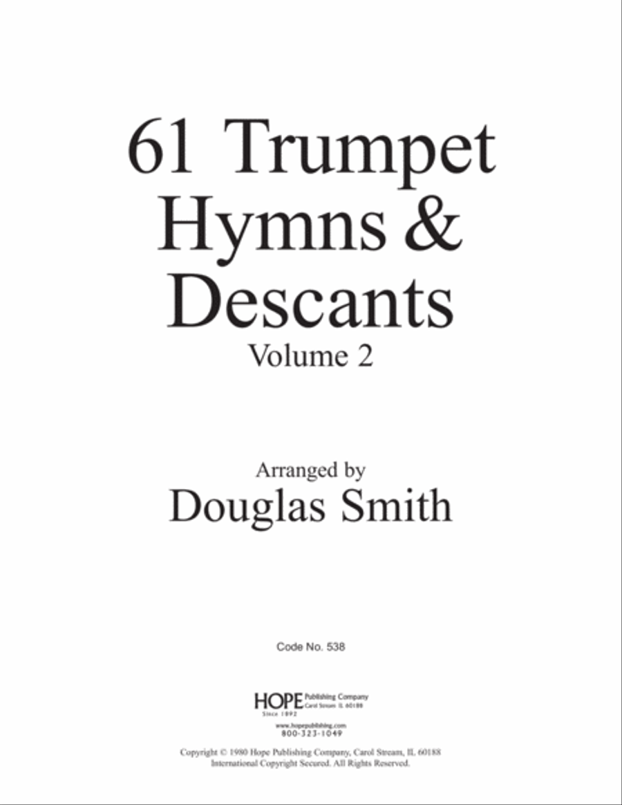 61 Trumpet Hymns and Descants, Vol. 2-Digital Download Trumpet Solo scores gallery preview page 3