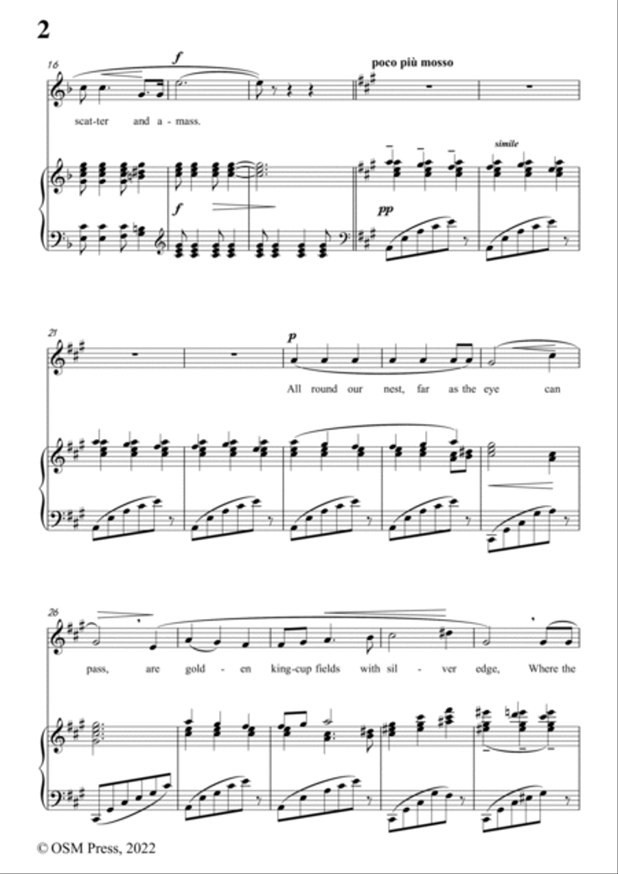 Vaughan Williams-Silent Noon,in F Major,for Voice and Piano Voice Solo scores gallery preview page 4