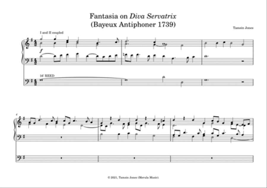 Fantasia on Diva Servatrix Organ Solo scores gallery preview page 3