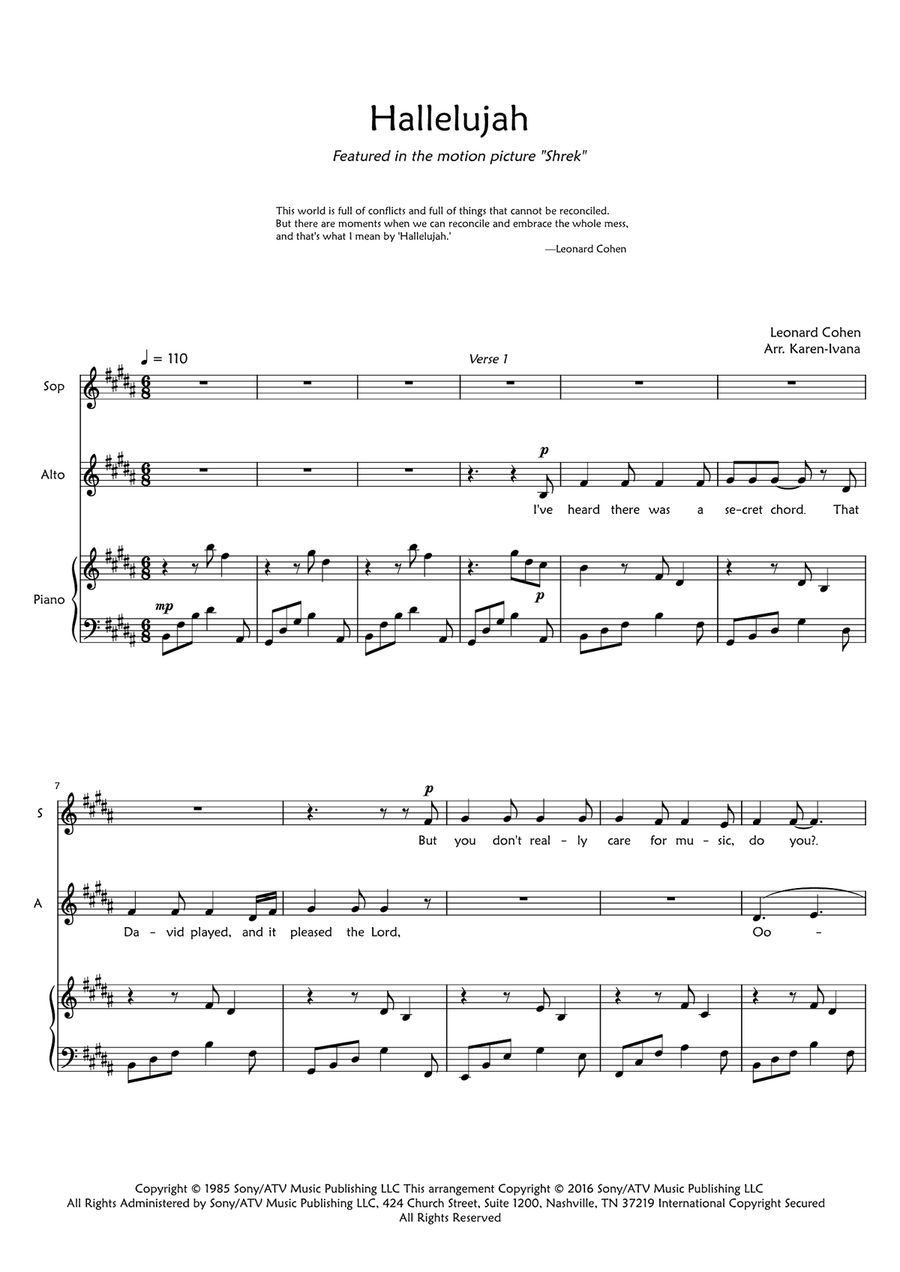 Hallelujah SA scores gallery preview page 1