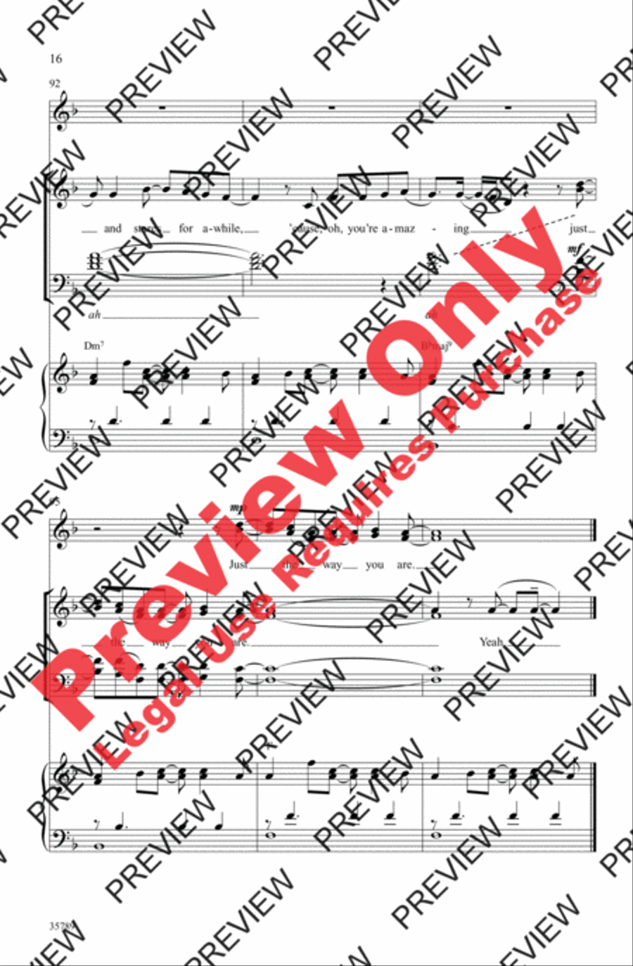Just the Way You Are (Amazing) 4-Part scores gallery preview page 16