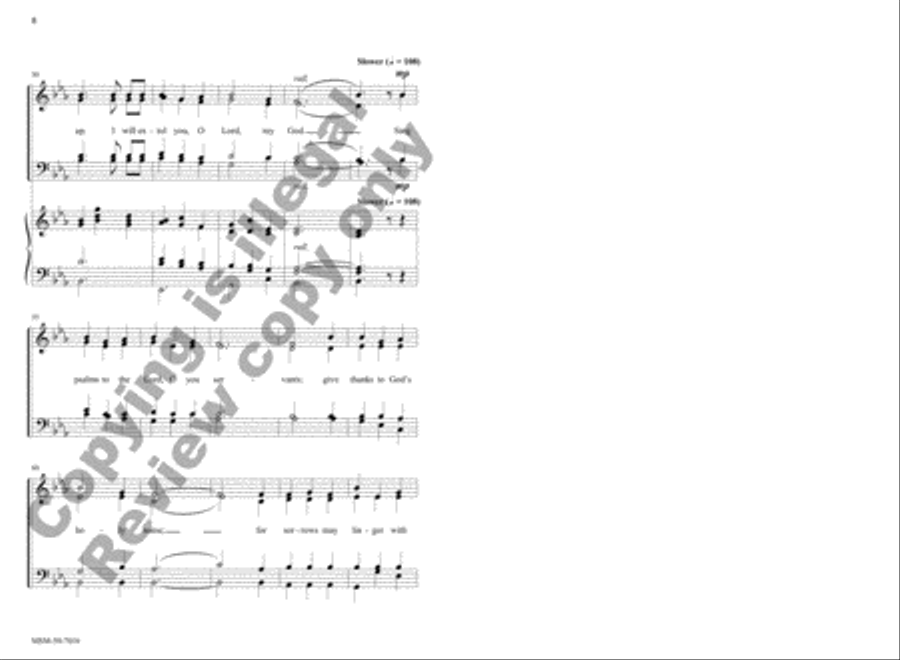 I Will Extol You, O Lord (Choral Score) image number null