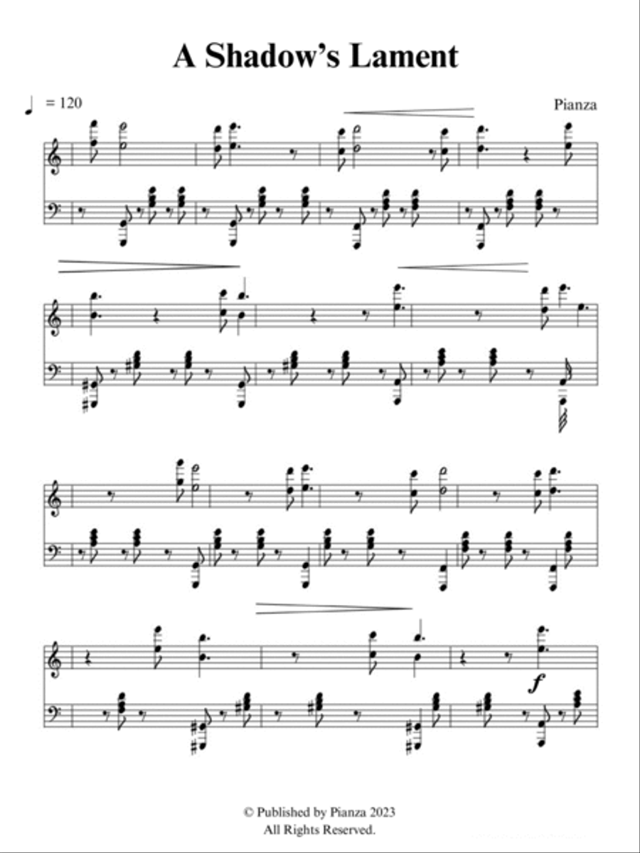 A Shadow’s Lament Piano Solo scores gallery preview page 3