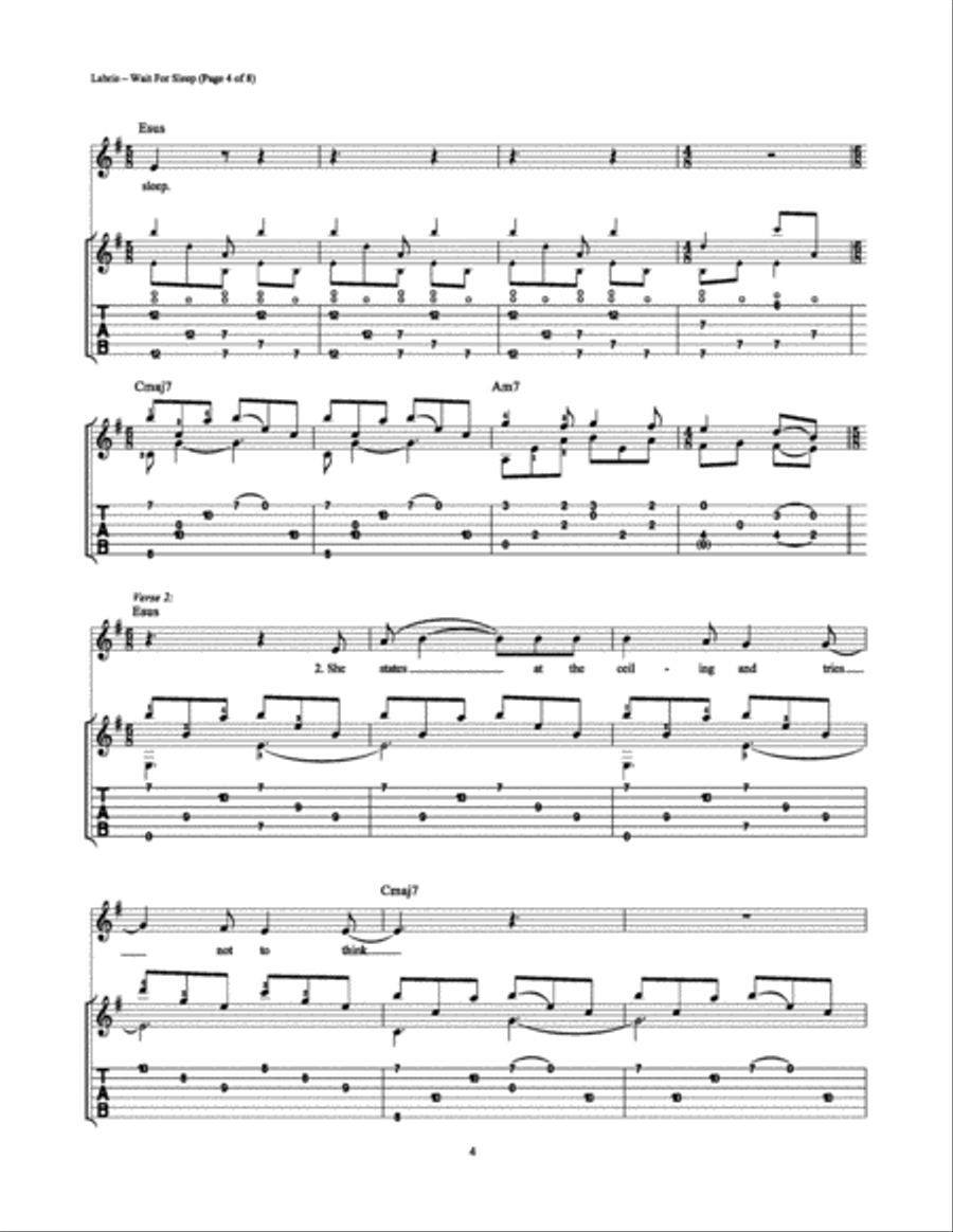 Wait For Sleep Electric Guitar scores gallery preview page 4