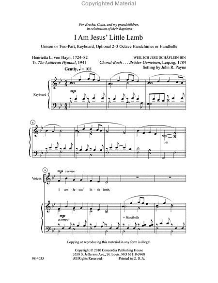 I Am Jesus' Little Lamb (Payne) image number null