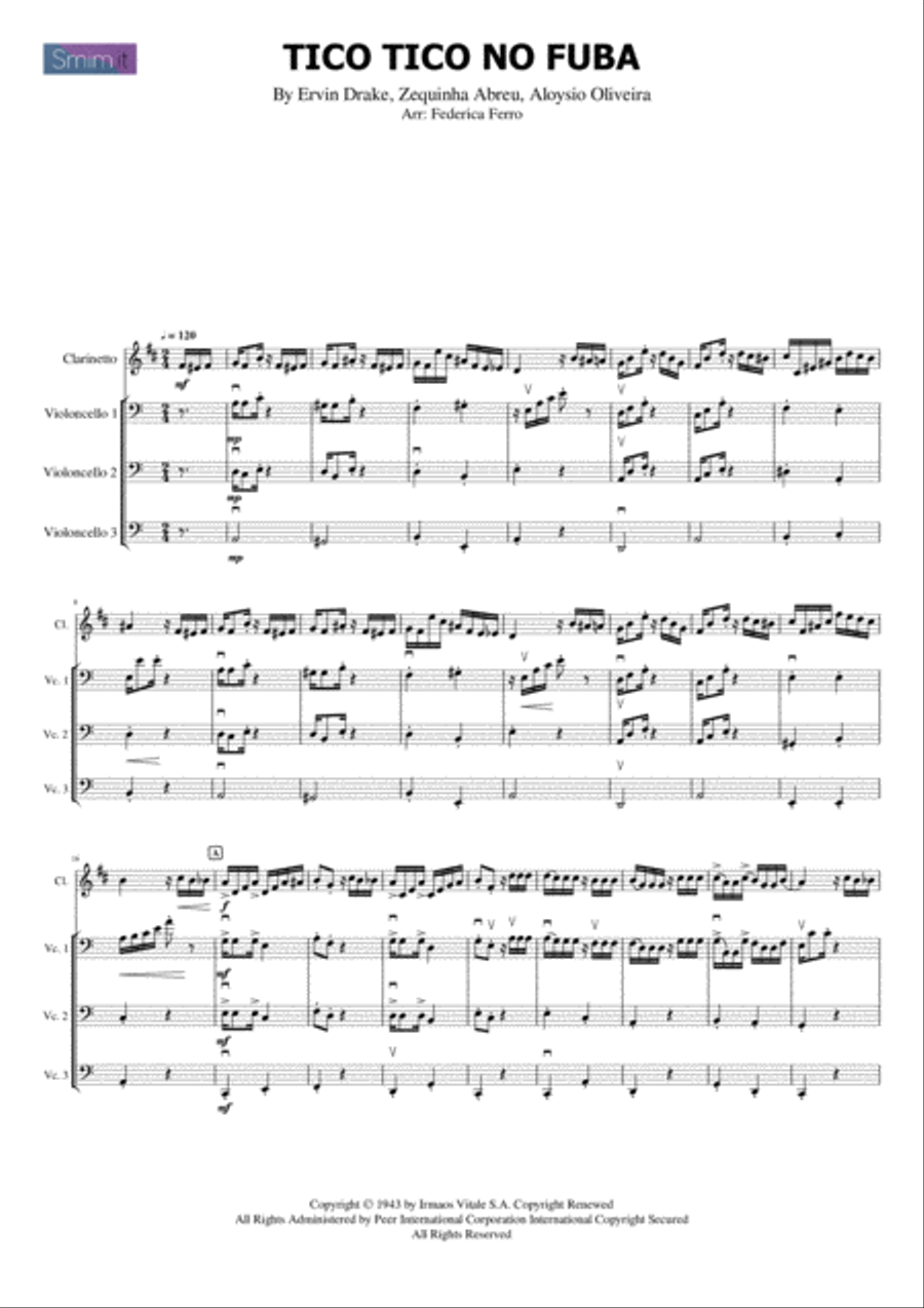 Tico Tico (tico Tico No Fuba) Clarinet scores gallery preview page 2