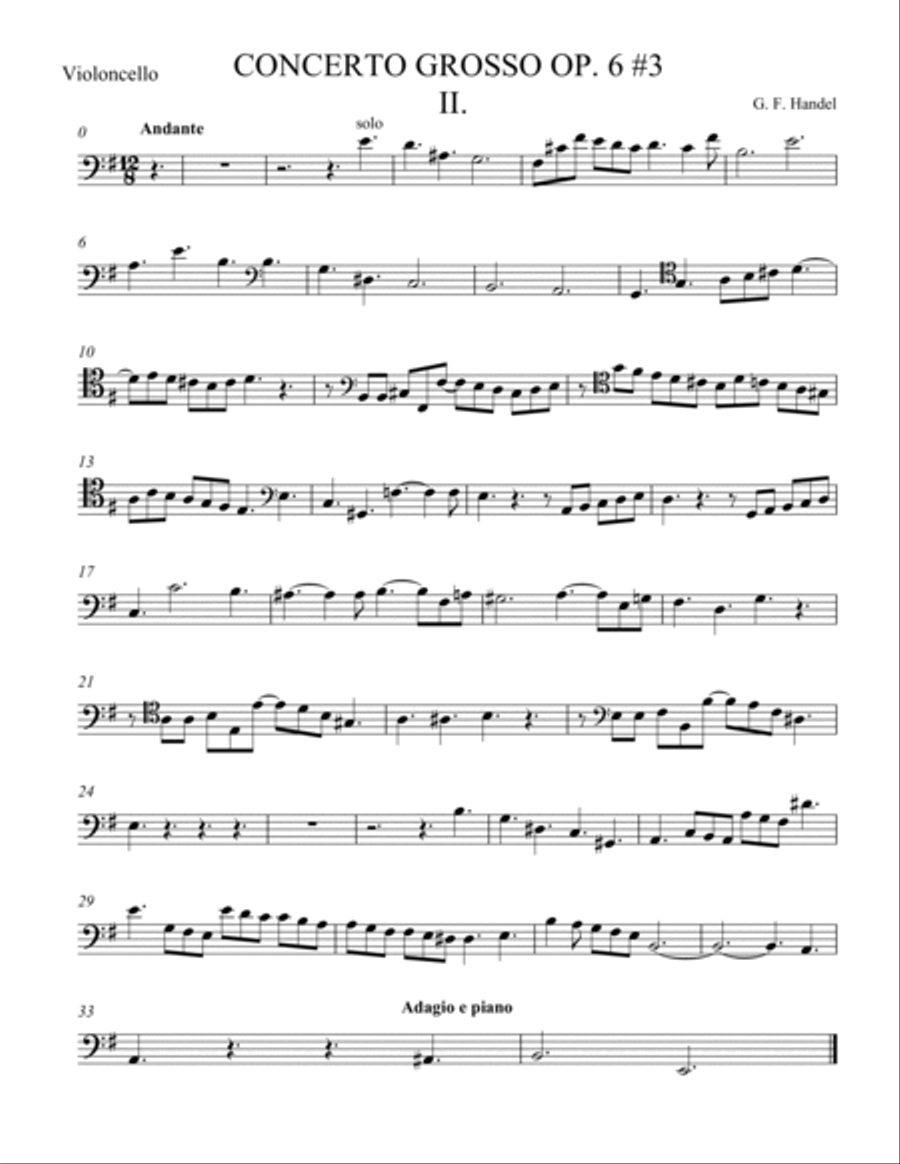 Concerto Grosso Op. 6 #3 Movement II String Orchestra scores gallery preview page 2