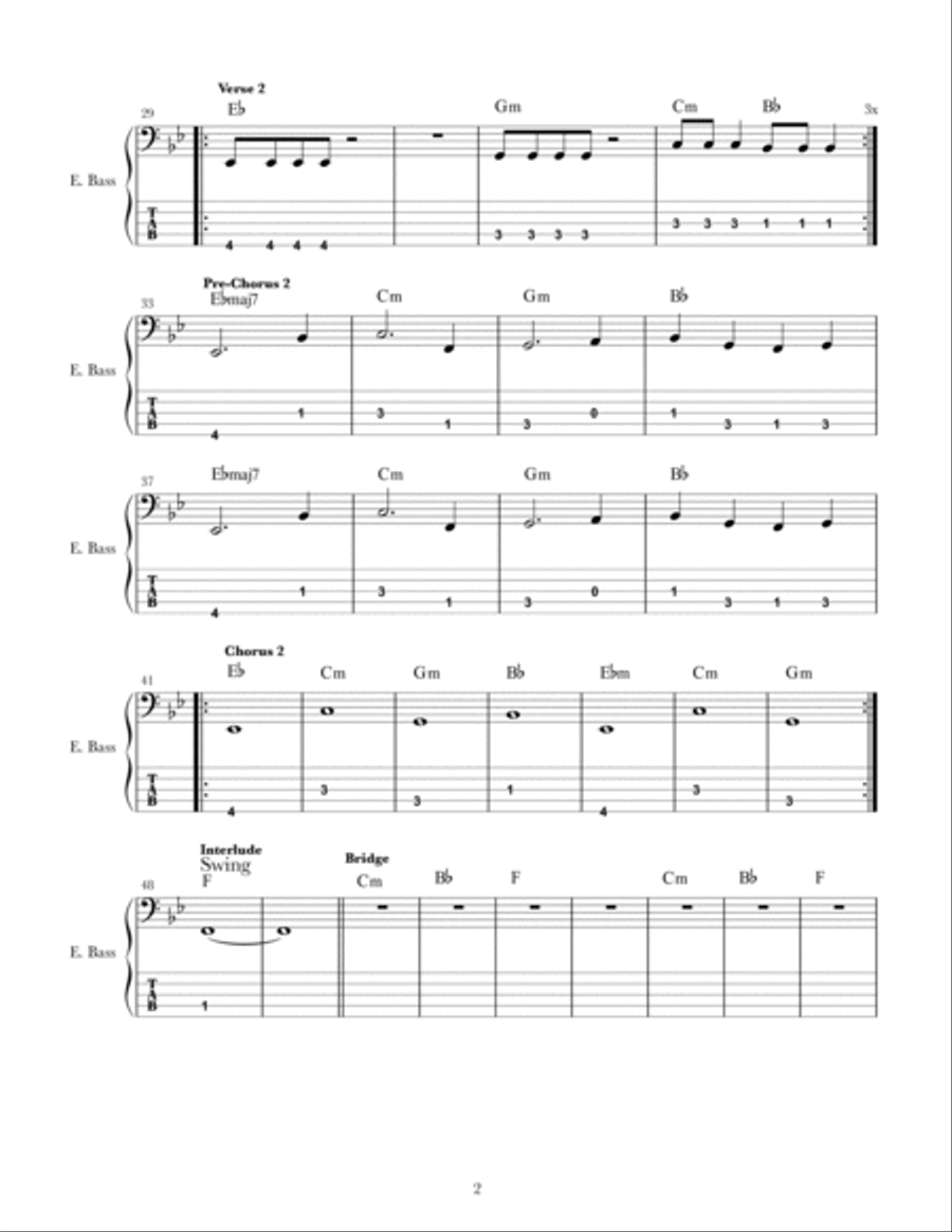 Sweater Weather Bass Guitar scores gallery preview page 2