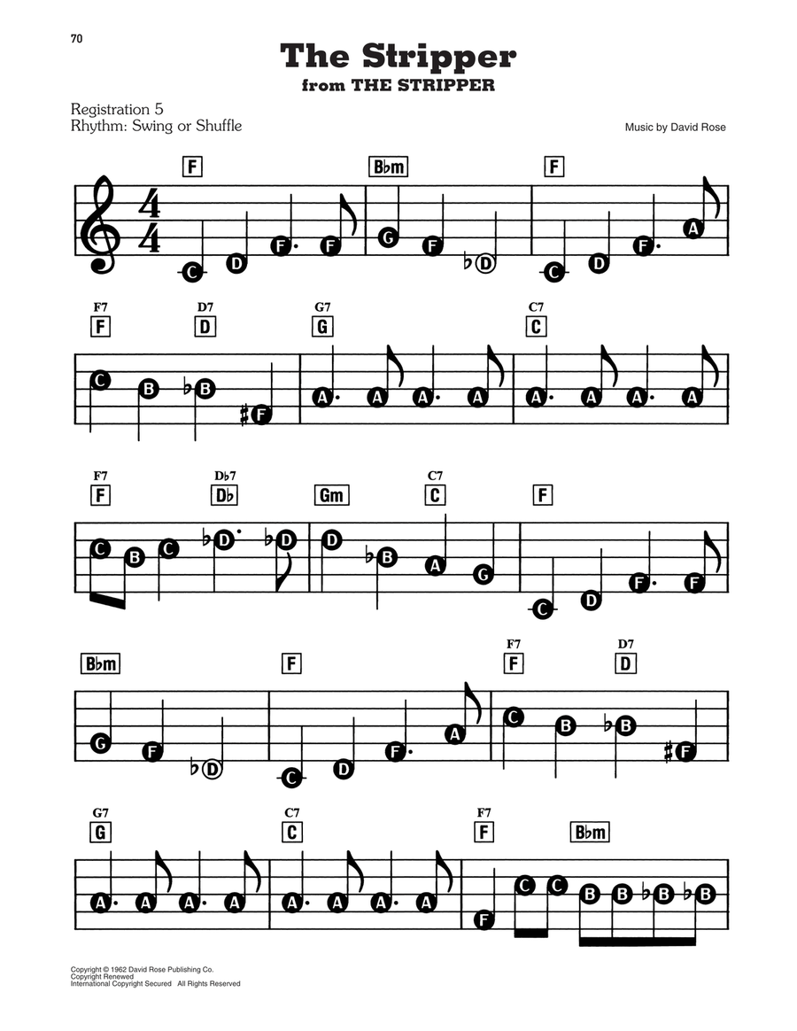 The Stripper Electronic Keyboard scores gallery preview page 1