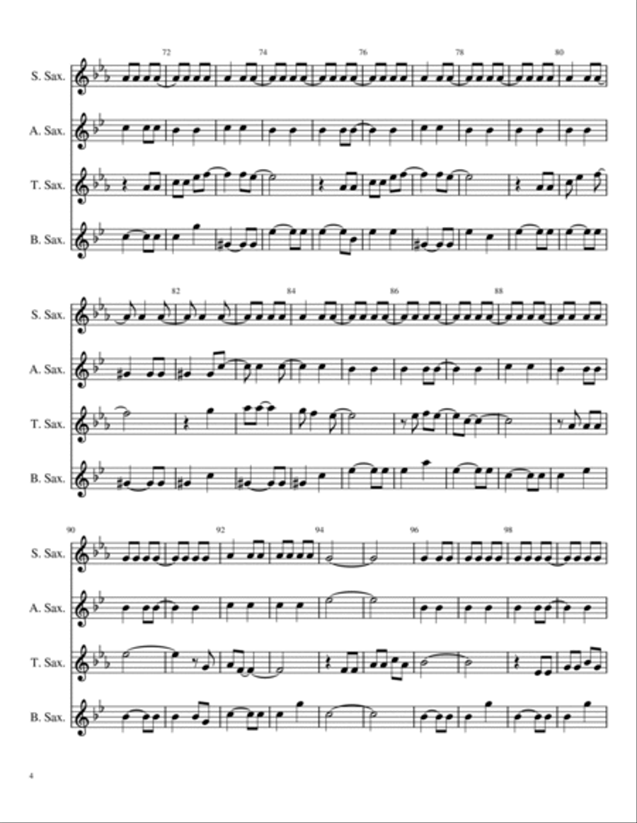 The Sound Of Silence Saxophone Quartet scores gallery preview page 4