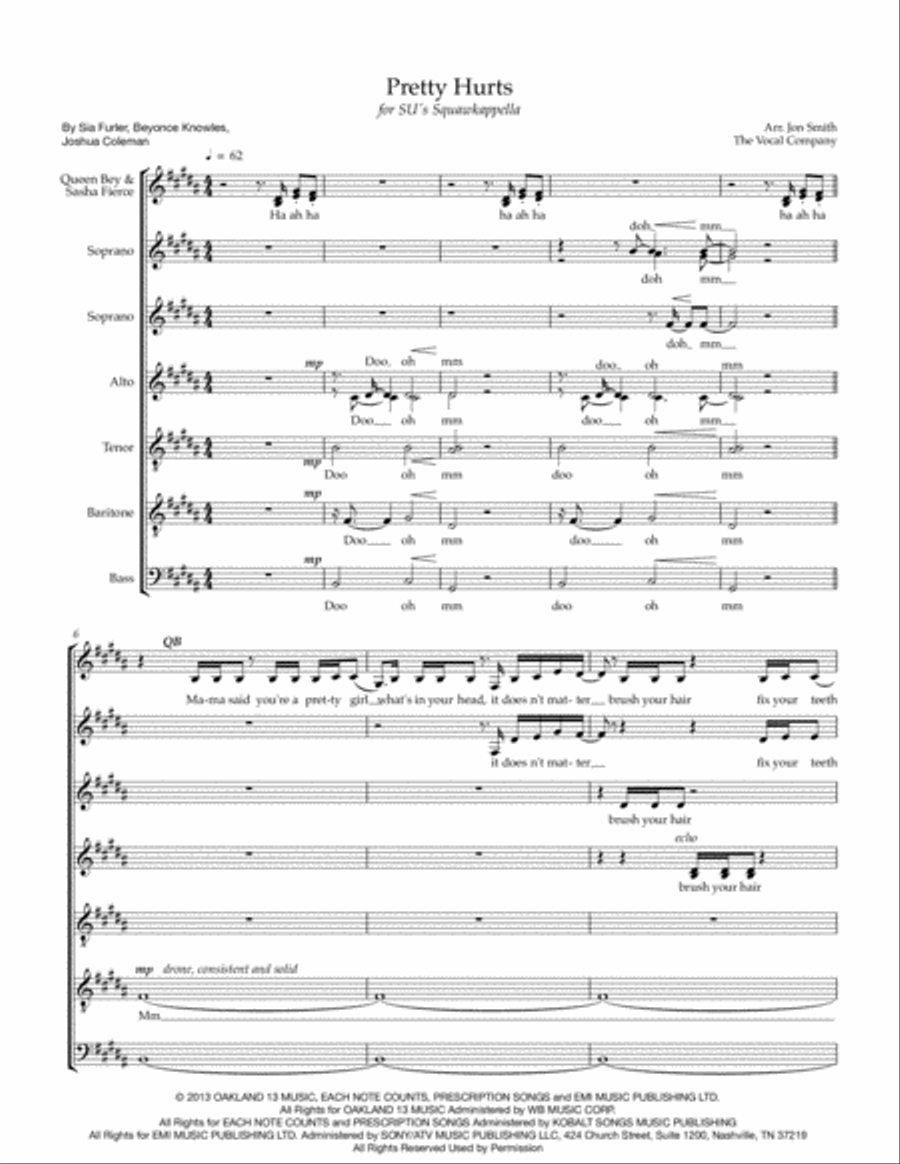 Pretty Hurts Divisi scores gallery preview page 1