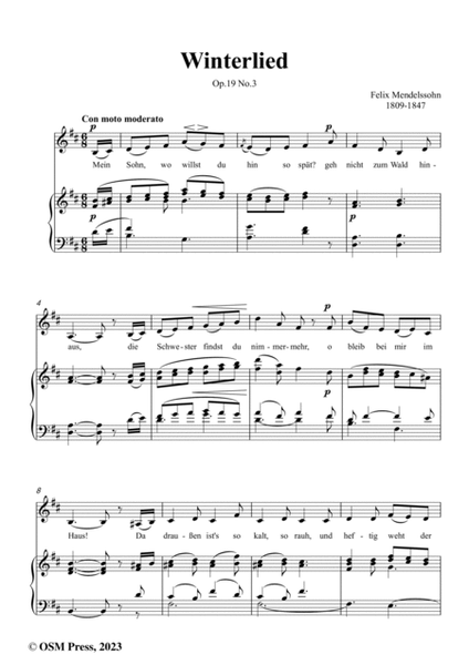 F. Mendelssohn-Winterlied,Op.19 No.3,in b minor image number null