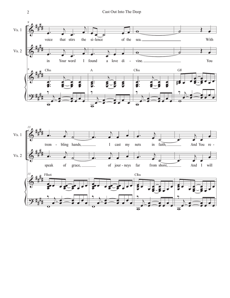 Cast Out Into The Deep (SAB) 3-Part scores gallery preview page 2