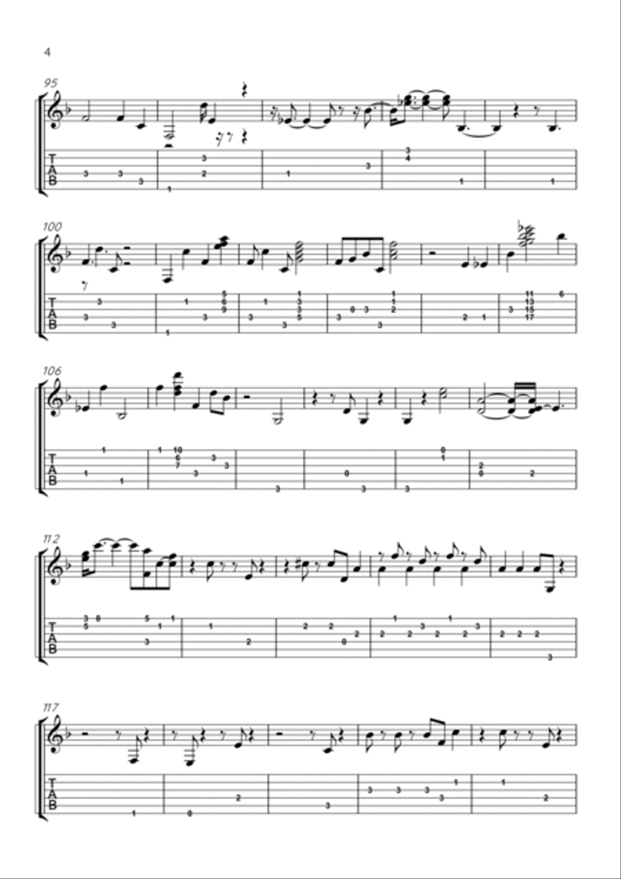 Butterfly Butterfly Guitar Tablature scores gallery preview page 4